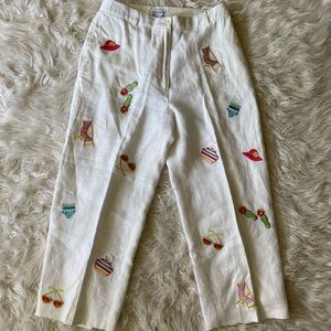 PURE & SIMPLE | Linen Embroidered Pants